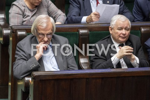  16.01.2019 WARSZAWA SEJM<br />POSIEDZENIE SEJMU<br />N/Z JAROSLAW KACZYNSKI RYSZARD TERLECKI<br /> 