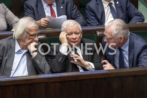  16.01.2019 WARSZAWA SEJM<br />POSIEDZENIE SEJMU<br />N/Z JAROSLAW KACZYNSKI RYSZARD TERLECKI JAROSLAW GOWIN<br /> 