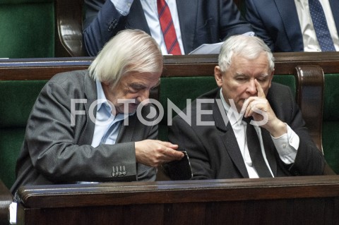  16.01.2019 WARSZAWA SEJM<br />POSIEDZENIE SEJMU<br />N/Z JAROSLAW KACZYNSKI RYSZARD TERLECKI<br /> 