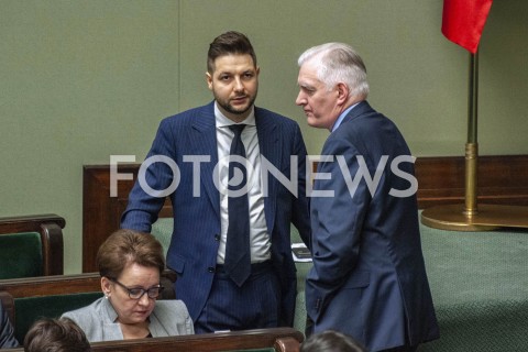  16.01.2019 WARSZAWA SEJM<br />POSIEDZENIE SEJMU<br />N/Z JAROSLAW GOWIN PATRYK JAKI<br /> 