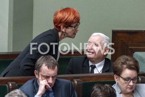  16.01.2019 WARSZAWA SEJM<br />POSIEDZENIE SEJMU<br />N/Z JAROSLAW KACZYNSKI ELZBIETA RAFALSKA<br /> 