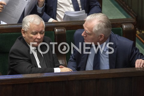  16.01.2019 WARSZAWA SEJM<br />POSIEDZENIE SEJMU<br />N/Z JAROSLAW KACZYNSKI JAROSLAW GOWIN<br /> 