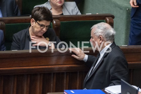  16.01.2019 WARSZAWA SEJM<br />POSIEDZENIE SEJMU<br />N/Z JAROSLAW KACZYNSKI BEATA SZYDLO<br /> 