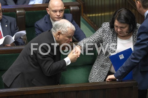  16.01.2019 WARSZAWA SEJM<br />POSIEDZENIE SEJMU<br />N/Z JAROSLAW KACZYNSKI ANNA SOBECKA<br /> 