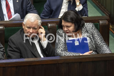  16.01.2019 WARSZAWA SEJM<br />POSIEDZENIE SEJMU<br />N/Z JAROSLAW KACZYNSKI ANNA SOBECKA<br /> 