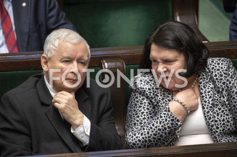  16.01.2019 WARSZAWA SEJM<br />POSIEDZENIE SEJMU<br />N/Z JAROSLAW KACZYNSKI ANNA SOBECKA<br /> 
