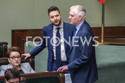  16.01.2019 WARSZAWA SEJM<br />POSIEDZENIE SEJMU<br />N/Z JAROSLAW GOWIN PATRYK JAKI<br /> 