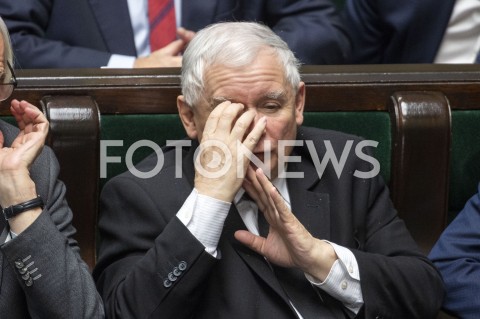  16.01.2019 WARSZAWA SEJM<br />POSIEDZENIE SEJMU<br />N/Z JAROSLAW KACZYNSKI<br /> 