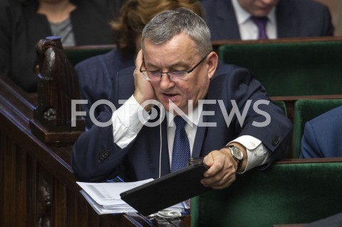  16.01.2019 WARSZAWA SEJM<br />POSIEDZENIE SEJMU<br />N/Z ANDRZEJ ADAMCZYK<br /> 