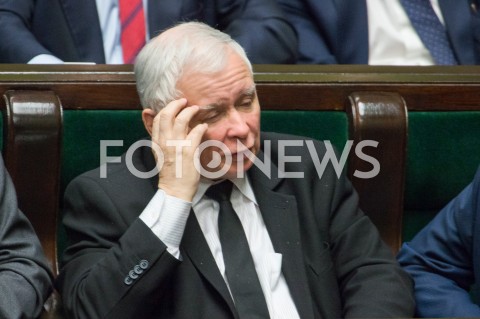  16.01.2019 WARSZAWA SEJM<br />POSIEDZENIE SEJMU<br />N/Z JAROSLAW KACZYNSKI<br /> 