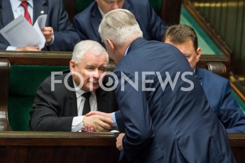 16.01.2019 WARSZAWA SEJM<br />POSIEDZENIE SEJMU<br />N/Z JAROSLAW KACZYNSKI JAROSLAW GOWIN<br /> 