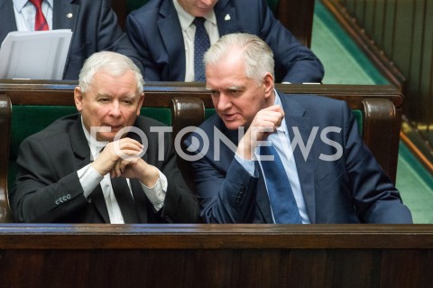  16.01.2019 WARSZAWA SEJM<br />POSIEDZENIE SEJMU<br />N/Z JAROSLAW KACZYNSKI JAROSLAW GOWIN<br /> 