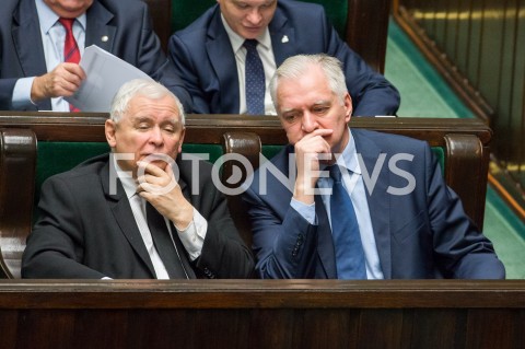  16.01.2019 WARSZAWA SEJM<br />POSIEDZENIE SEJMU<br />N/Z JAROSLAW KACZYNSKI JAROSLAW GOWIN<br /> 
