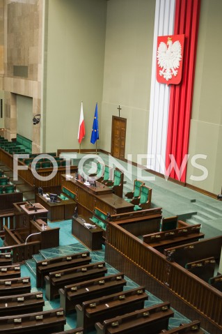  16.01.2019 WARSZAWA SEJM<br />POSIEDZENIE SEJMU<br />N/Z PUSTA SALA POSIEDZIEN<br /> 