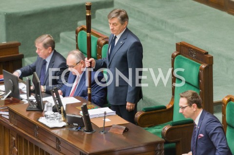  16.01.2019 WARSZAWA SEJM<br />POSIEDZENIE SEJMU<br />N/Z MARSZALEK SEJMU MAREK KUCHCINSKI LASKA MARSZALKOWSKA<br /> 