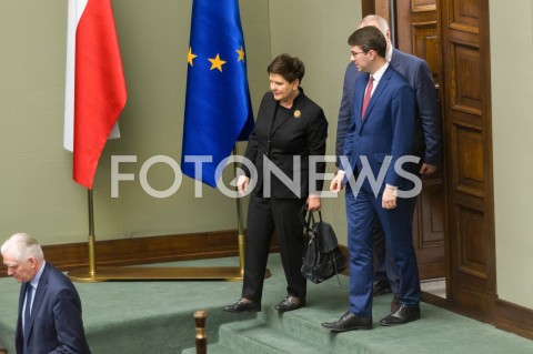  16.01.2019 WARSZAWA SEJM<br />POSIEDZENIE SEJMU<br />N/Z BEATA SZYDLO<br /> 