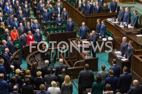  16.01.2019 WARSZAWA SEJM<br />POSIEDZENIE SEJMU<br />N/Z POSLOWIE MINUTA CISZY UPAMIETNIENIE PREZYDENTA PAWLA ADAMOWICZA<br /> 