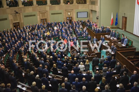  16.01.2019 WARSZAWA SEJM<br />POSIEDZENIE SEJMU<br />N/Z POSLOWIE MINUTA CISZY UPAMIETNIENIE PREZYDENTA PAWLA ADAMOWICZA<br /> 