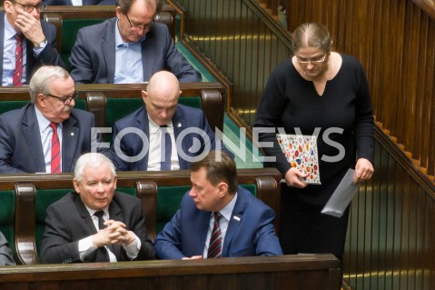  16.01.2019 WARSZAWA SEJM<br />POSIEDZENIE SEJMU<br />N/Z MARIUSZ BLASZCZAK JAROSLAW KACZYNSKI KRYSTYNA PAWLOWICZ<br /> 