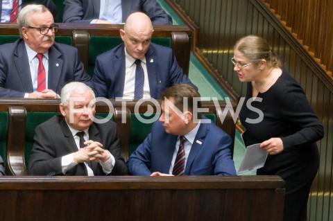  16.01.2019 WARSZAWA SEJM<br />POSIEDZENIE SEJMU<br />N/Z MARIUSZ BLASZCZAK JAROSLAW KACZYNSKI KRYSTYNA PAWLOWICZ<br /> 