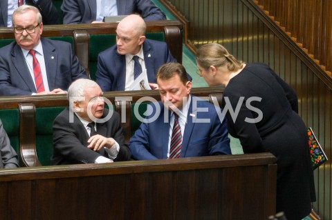  16.01.2019 WARSZAWA SEJM<br />POSIEDZENIE SEJMU<br />N/Z MARIUSZ BLASZCZAK JAROSLAW KACZYNSKI KRYSTYNA PAWLOWICZ<br /> 