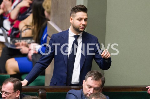 16.01.2019 WARSZAWA SEJM<br />POSIEDZENIE SEJMU<br />N/Z PATRYK JAKI<br /> 