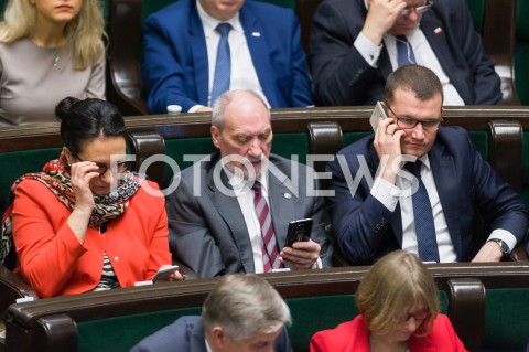  16.01.2019 WARSZAWA SEJM<br />POSIEDZENIE SEJMU<br />N/Z ANTONI MACIEREWICZ TELEFON<br /> 