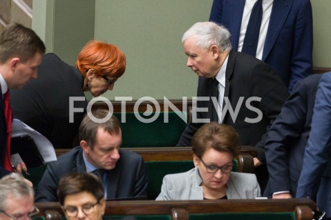  16.01.2019 WARSZAWA SEJM<br />POSIEDZENIE SEJMU<br />N/Z ELZBIETA RAFALSKA JAROSLAW KACZYNSKI<br /> 