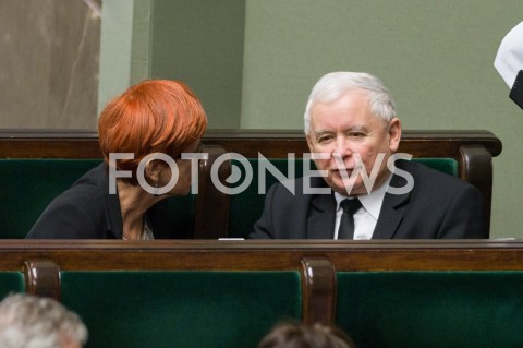  16.01.2019 WARSZAWA SEJM<br />POSIEDZENIE SEJMU<br />N/Z ELZBIETA RAFALSKA JAROSLAW KACZYNSKI<br /> 
