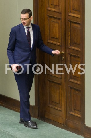  16.01.2019 WARSZAWA SEJM<br />POSIEDZENIE SEJMU<br />N/Z PREMIER MATEUSZ MORAWIECKI<br /> 