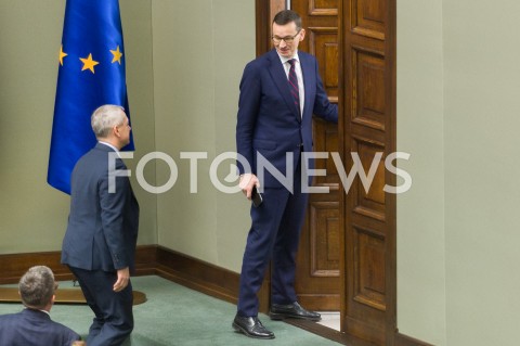  16.01.2019 WARSZAWA SEJM<br />POSIEDZENIE SEJMU<br />N/Z PREMIER MATEUSZ MORAWIECKI FLAGA UE UNIA EUROPEJSKA UNII EUROPEJSKIEJ MAREK ZAGORSKI<br /> 