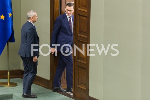  16.01.2019 WARSZAWA SEJM<br />POSIEDZENIE SEJMU<br />N/Z PREMIER MATEUSZ MORAWIECKI MAREK ZAGORSKI<br /> 