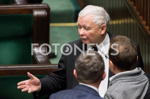  16.01.2019 WARSZAWA SEJM<br />POSIEDZENIE SEJMU<br />N/Z JAROSLAW KACZYNSKI POSLOWIE<br /> 