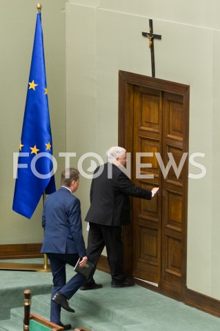  16.01.2019 WARSZAWA SEJM<br />POSIEDZENIE SEJMU<br />N/Z JAROSLAW KACZYNSKI MARIUSZ BLASZCZAK <br /> 
