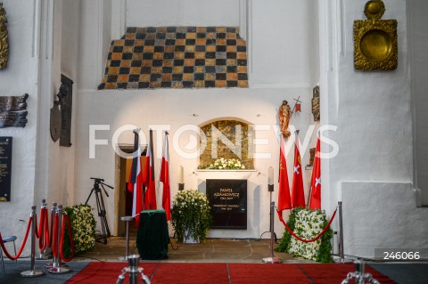  19.01.2019 GDANSK<br />CEREMONIA POGRZEBOWA ZAMORDOWANEGO PREZYDENTA GDANSKA PAWLA ADAMOWICZA W BAZYLICE MARIACKIEJ W GDANSKU<br />N/Z WNEKA W BAZYLICE GDZIE ZOSTANIE UMIESZCZONA URNA Z PROCHAMI PREZYDENTA<br /> 