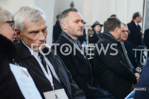  19.01.2019 GDANSK<br />CEREMONIA POGRZEBOWA ZAMORDOWANEGO PREZYDENTA GDANSKA PAWLA ADAMOWICZA W BAZYLICE MARIACKIEJ W GDANSKU<br />N/Z JAROSLAW WALESA<br /> 
