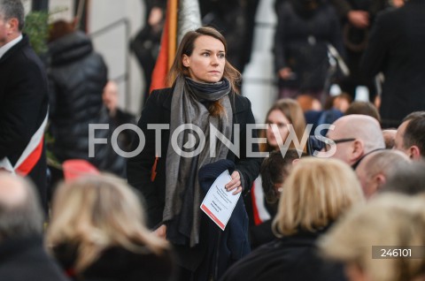  19.01.2019 GDANSK<br />CEREMONIA POGRZEBOWA ZAMORDOWANEGO PREZYDENTA GDANSKA PAWLA ADAMOWICZA W BAZYLICE MARIACKIEJ W GDANSKU<br />N/Z AGNIESZKA POMASKA<br /> 