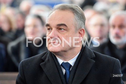  19.01.2019 GDANSK<br />CEREMONIA POGRZEBOWA ZAMORDOWANEGO PREZYDENTA GDANSKA PAWLA ADAMOWICZA W BAZYLICE MARIACKIEJ W GDANSKU<br />N/Z WALDEMAR PAWLAK<br /> 
