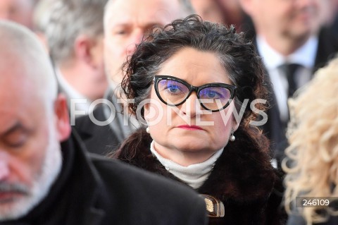  19.01.2019 GDANSK<br />CEREMONIA POGRZEBOWA ZAMORDOWANEGO PREZYDENTA GDANSKA PAWLA ADAMOWICZA W BAZYLICE MARIACKIEJ W GDANSKU<br />N/Z DOROTA ARCISZEWSKA - MIELEWCZYK<br /> 