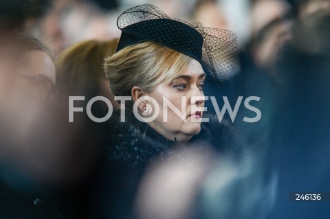  19.01.2019 GDANSK<br />CEREMONIA POGRZEBOWA ZAMORDOWANEGO PREZYDENTA GDANSKA PAWLA ADAMOWICZA W BAZYLICE MARIACKIEJ W GDANSKU<br />N/Z MAGDALENA ADAMOWICZ ZONA PREZYDENTA PAWLA ADAMOWICZA <br /> 