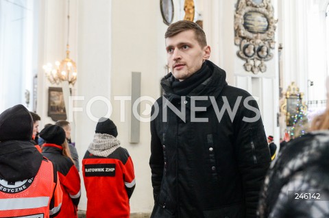  19.01.2019 GDANSK<br />CEREMONIA POGRZEBOWA ZAMORDOWANEGO PREZYDENTA GDANSKA PAWLA ADAMOWICZA W BAZYLICE MARIACKIEJ W GDANSKU<br />N/Z PIOTR NOWAKOWSKI SIATKARZ<br /> 