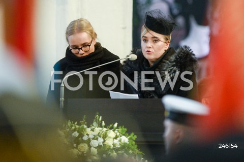  19.01.2019 GDANSK<br />CEREMONIA POGRZEBOWA ZAMORDOWANEGO PREZYDENTA GDANSKA PAWLA ADAMOWICZA W BAZYLICE MARIACKIEJ W GDANSKU<br />N/Z MAGDALENA ADAMOWICZ ZONA ANTONINA ADAMOWICZ CORKA PREZYDENTA PAWLA ADAMOWICZA <br /> 