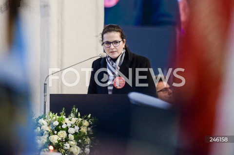  19.01.2019 GDANSK<br />CEREMONIA POGRZEBOWA ZAMORDOWANEGO PREZYDENTA GDANSKA PAWLA ADAMOWICZA W BAZYLICE MARIACKIEJ W GDANSKU<br />N/Z ALEKSANDRA DULKIEWICZ <br /> 