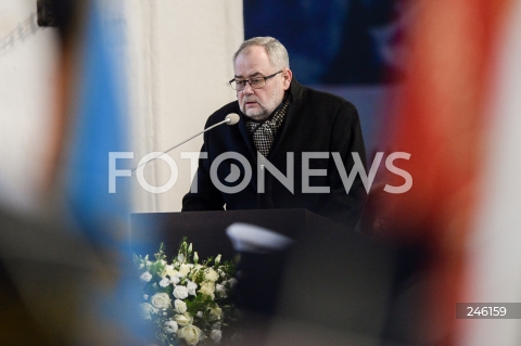  19.01.2019 GDANSK<br />CEREMONIA POGRZEBOWA ZAMORDOWANEGO PREZYDENTA GDANSKA PAWLA ADAMOWICZA W BAZYLICE MARIACKIEJ W GDANSKU<br />N/Z PIOTR ADAMOWICZ - BRAT PREZYDENTA PAWLA ADAMOWICZA<br /> 