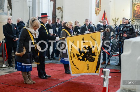  19.01.2019 GDANSK<br />CEREMONIA POGRZEBOWA ZAMORDOWANEGO PREZYDENTA GDANSKA PAWLA ADAMOWICZA W BAZYLICE MARIACKIEJ W GDANSKU<br /><br />N/Z POCZET SZTANDAROWY<br /> 