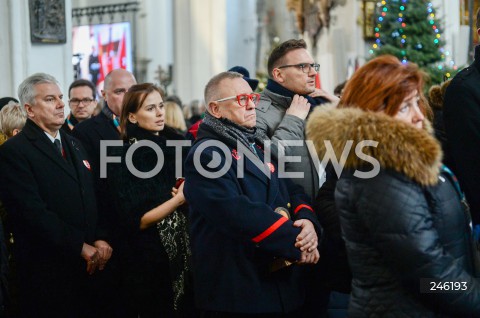  19.01.2019 GDANSK<br />CEREMONIA POGRZEBOWA ZAMORDOWANEGO PREZYDENTA GDANSKA PAWLA ADAMOWICZA W BAZYLICE MARIACKIEJ W GDANSKU<br /><br />N/Z JUREK JERZY OWSIAK CEZARY GRABARCZYK<br /> 