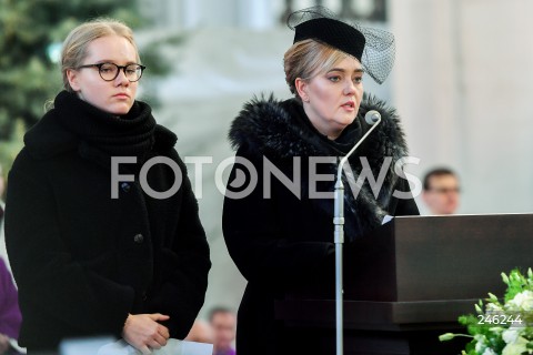  19.01.2019 GDANSK<br />CEREMONIA POGRZEBOWA ZAMORDOWANEGO PREZYDENTA GDANSKA PAWLA ADAMOWICZA W BAZYLICE MARIACKIEJ W GDANSKU<br />N/Z MAGDALENA ADAMOWICZ ZONA ANTONINA ADAMOWICZ CORKA PREZYDENTA PAWLA ADAMOWICZA <br /> 