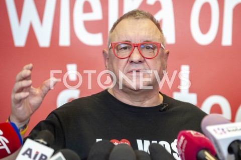  21.01.2019 WARSZAWA<br />KONFERENCJA PRASOWA WOSP<br />N/Z JERZY JUREK OWSIAK<br /> 
