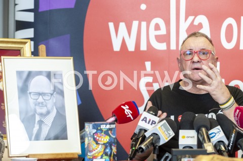  21.01.2019 WARSZAWA<br />KONFERENCJA PRASOWA WOSP<br />N/Z JERZY JUREK OWSIAK ZDJECIE PORTRET PAWEL ADAMOWICZ<br /> 