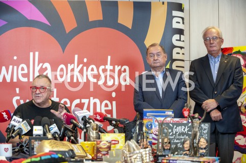  21.01.2019 WARSZAWA<br />KONFERENCJA PRASOWA WOSP<br />N/Z JERZY JUREK OWSIAK PIOTR BURCZYNSKI DAWID ZUCHOWICZ<br /> 